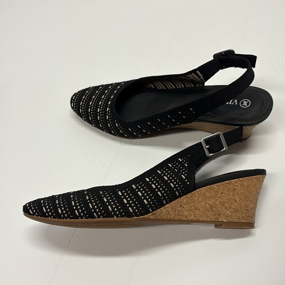 Vivaia Tamia Almond Toe Slingback Wedge Sandals Size EU 37 (US 6.5) - Picture 4 of 8